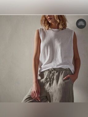 NEW James Perse Slub Cotton Muscle Tank Sleeveless Tee White 2 US M